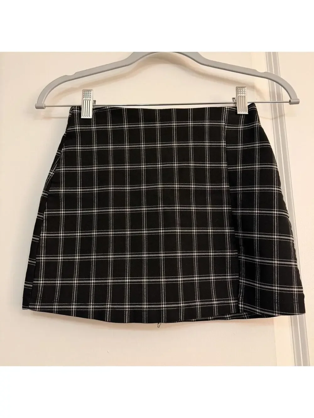 Altar'd State black and white plaid mini skirt